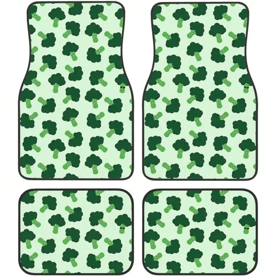 

Car Mats Set Of 4 Happy Broccoli Floor Mats For Cars Universal Front Rear Vehicle Rugs Auto Accessories For Truck Sedan