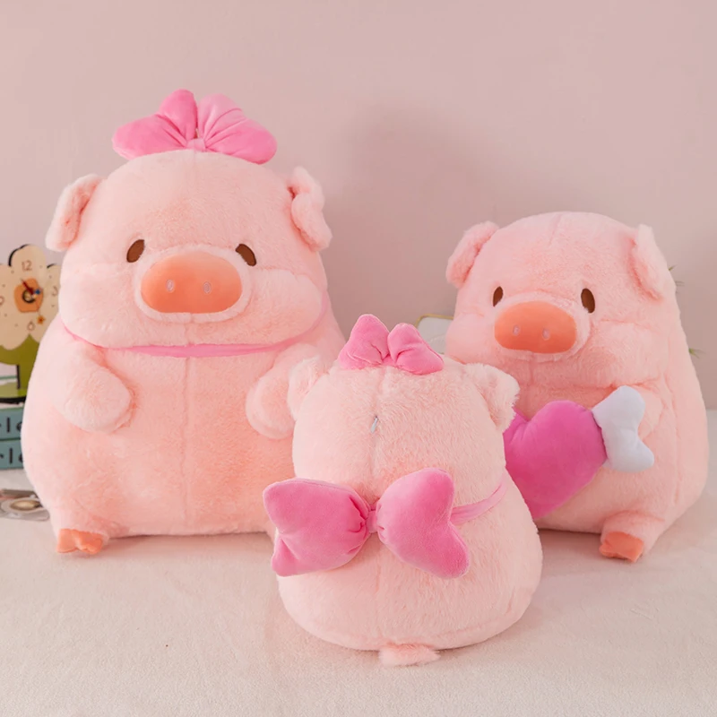 Peluche cochon rose sourire, dessin animé, remplissage, accessoires mignons, poupée douce et confortable, jouets pour enfants, cadeaux, compagnon de petite amie