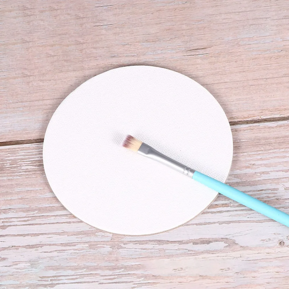 8Pcs Circular Canvas Painting Boards 4 Inch Blank Primed Canvas Panels Oil Painting Supplies for Studio Home Art Craft