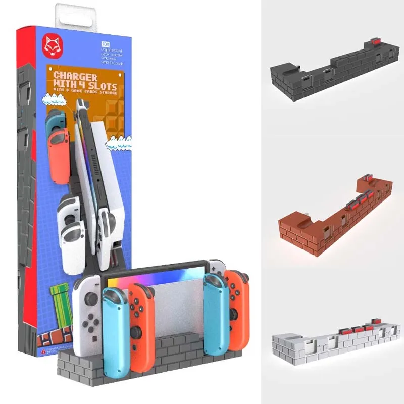 

Super Mario Joycon Charging Dock Station for Switch NS OLED Portable Charging Dock Station Base Creative Game Console Accessori