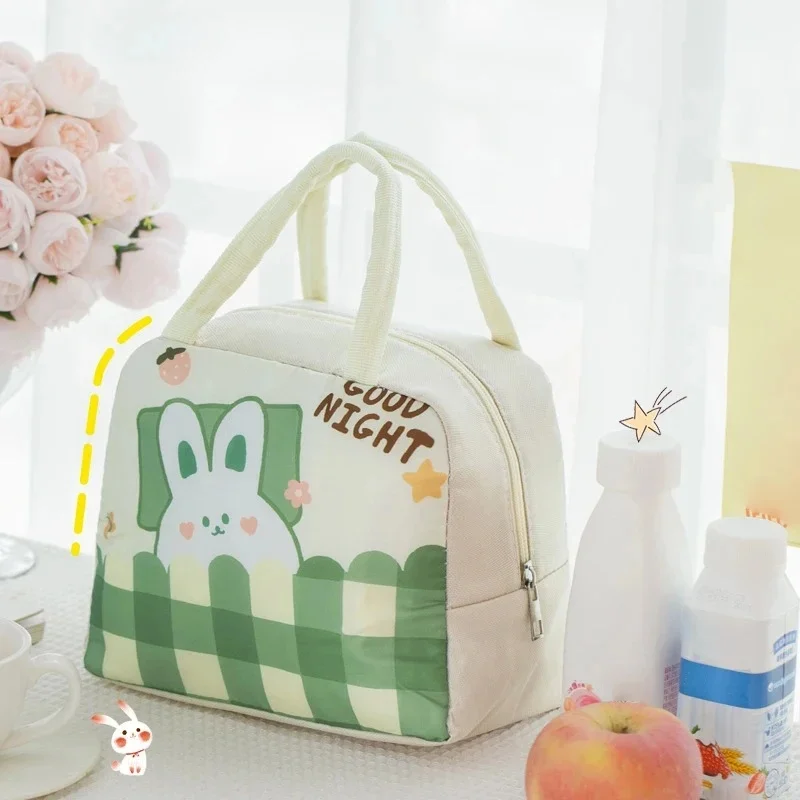 1PCS Outdoor Cartoon Lunch Box Tote Bag, Thickened Large Capacity Student Picnic Portable Lunch Box Bag, Insulated Lunch Box Bag