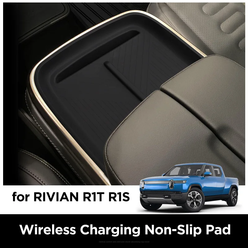 Suitable for RIVIAN R1T R1S 2022-2025 wireless charging pads, car interior accessories, car mobile phone anti-slip charger pads