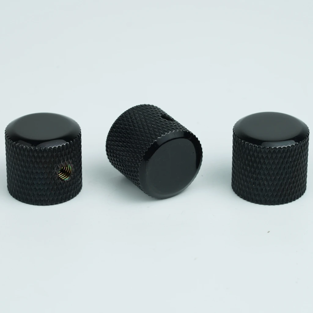Guitar Bass Potentiometer Control Knobs with 6.3mm Dia. Shaft Pots - 3PCS Copper Speed Tone Volume Knob Replacement Par CNC