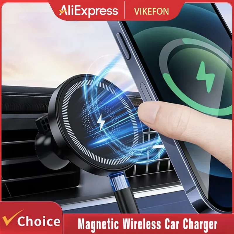 Magnetic Wireless Car Charger Air Vent Phone Holder Stand For iPhone 17 16 Pro Max 15 14 13 Fast Charging Cellphone Bracket