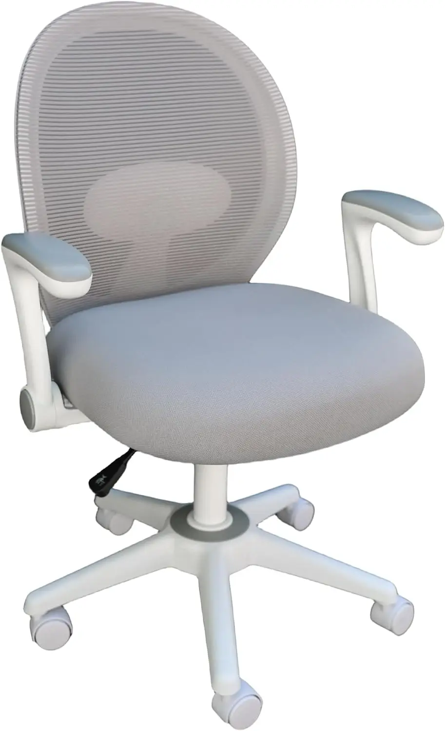 

Task Chair With Flip Up Arms, Mesh Frame, Grey/White