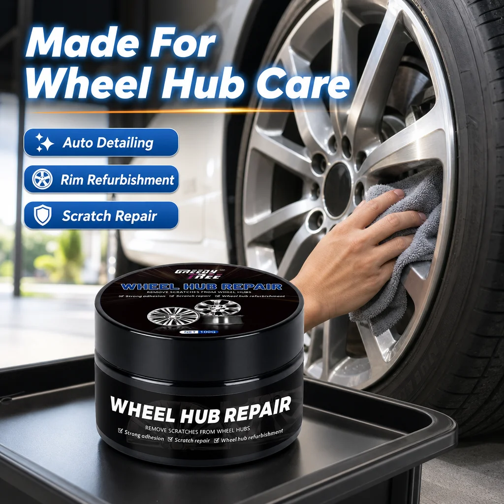 100g Wheel Hub Repair Cream Car Alloy Rim Scratch Remover Metal Surface Restorer Strong Adhesion Refurbishment Polish for Wheels