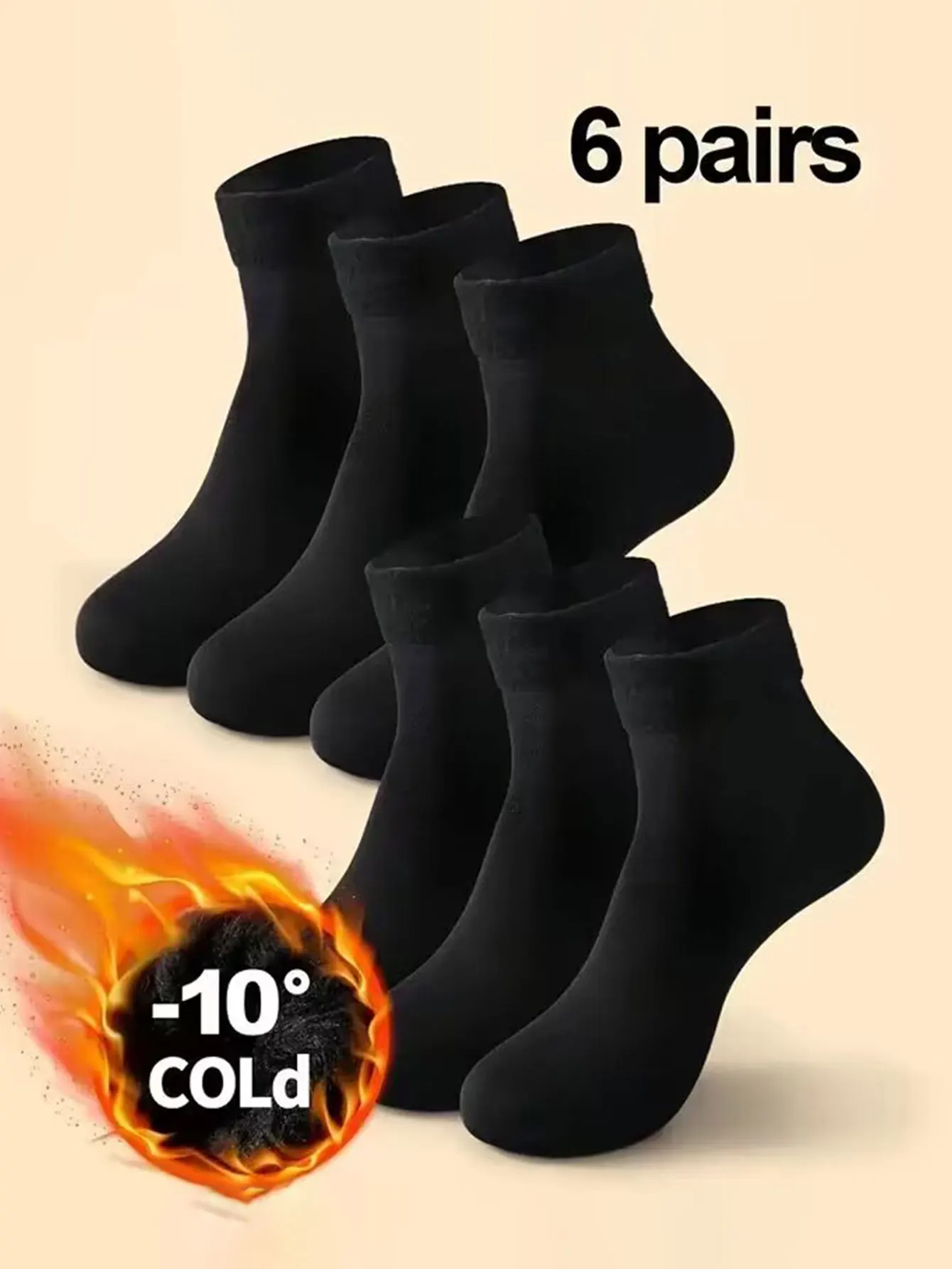 6 pairs of men's socks autumn and winter warm men's socks deodorant and antibacterial tube socks