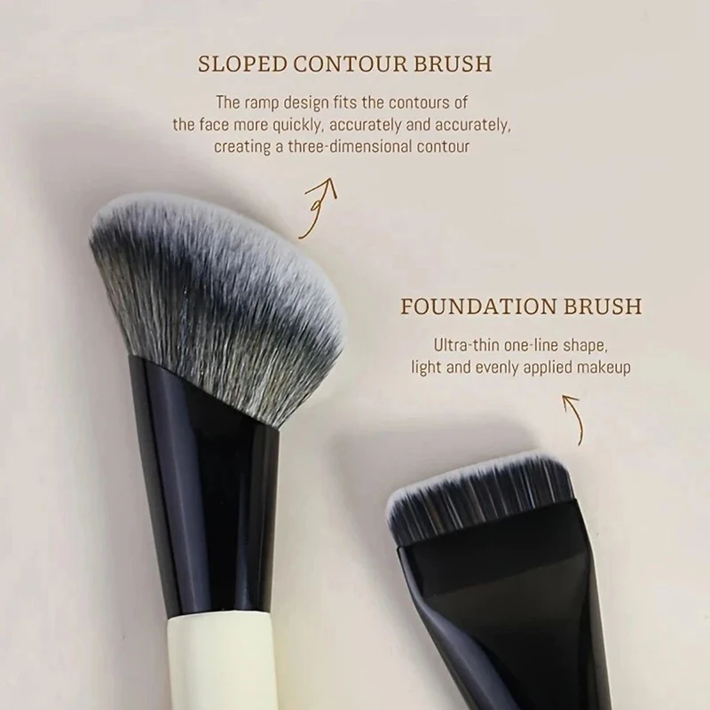Dubbelzijdige zwarte make-upborstels Professionele multifunctionele foundation Blush Beeldhouwen vloeibare crèmepoeder cosmetische hulpmiddelen
