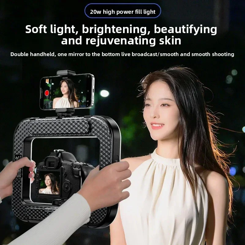 Portable Handheld Ring LED Light 3 Color Temperatures 12 Brightness Adjustments for Photography & Mobile Live Broadcast