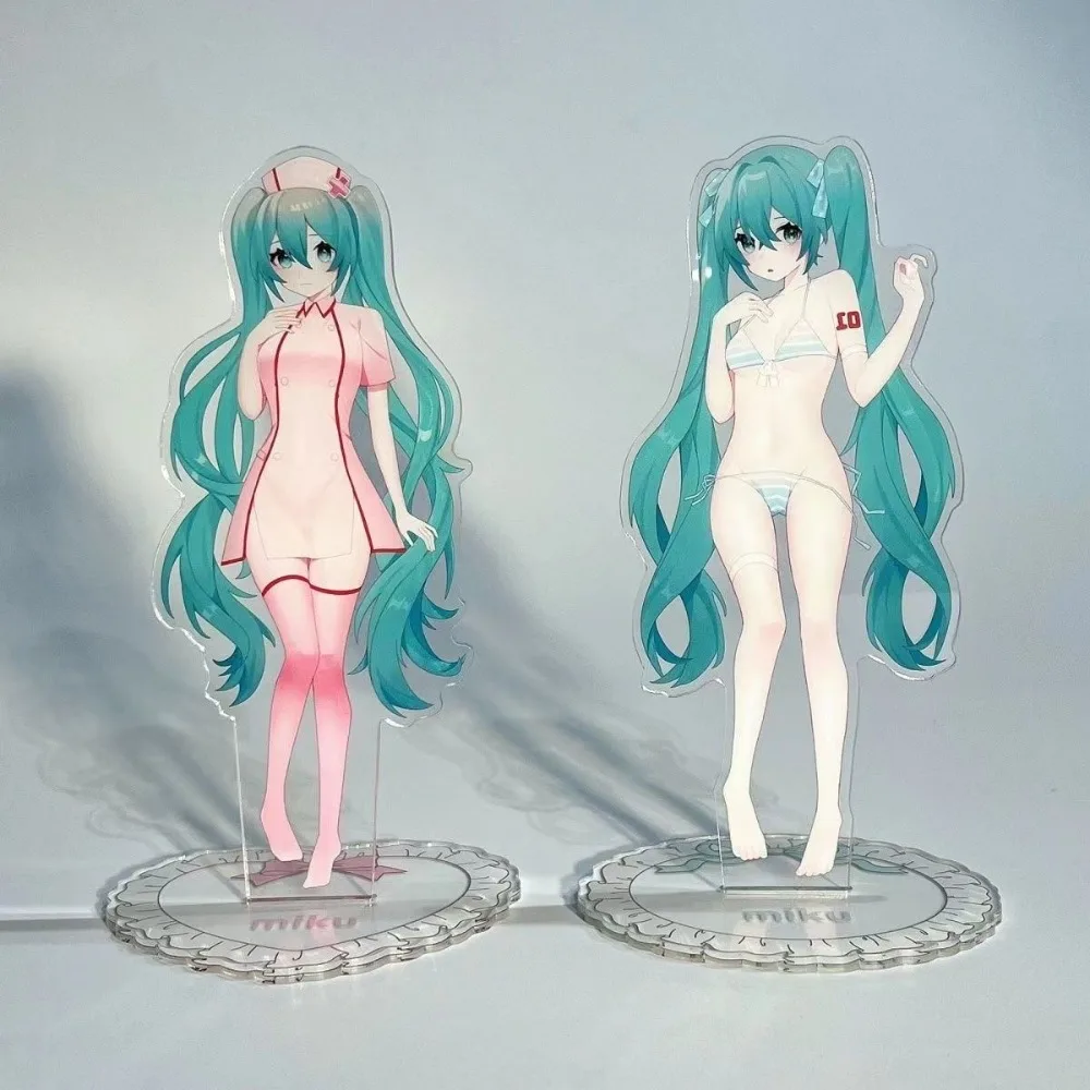 Hatsune Miku Acrylic Stand Figure Hatsune Miku Project Diva Anime Peripheral Cute Original Swimsuit Nurse Desktop Ornament New