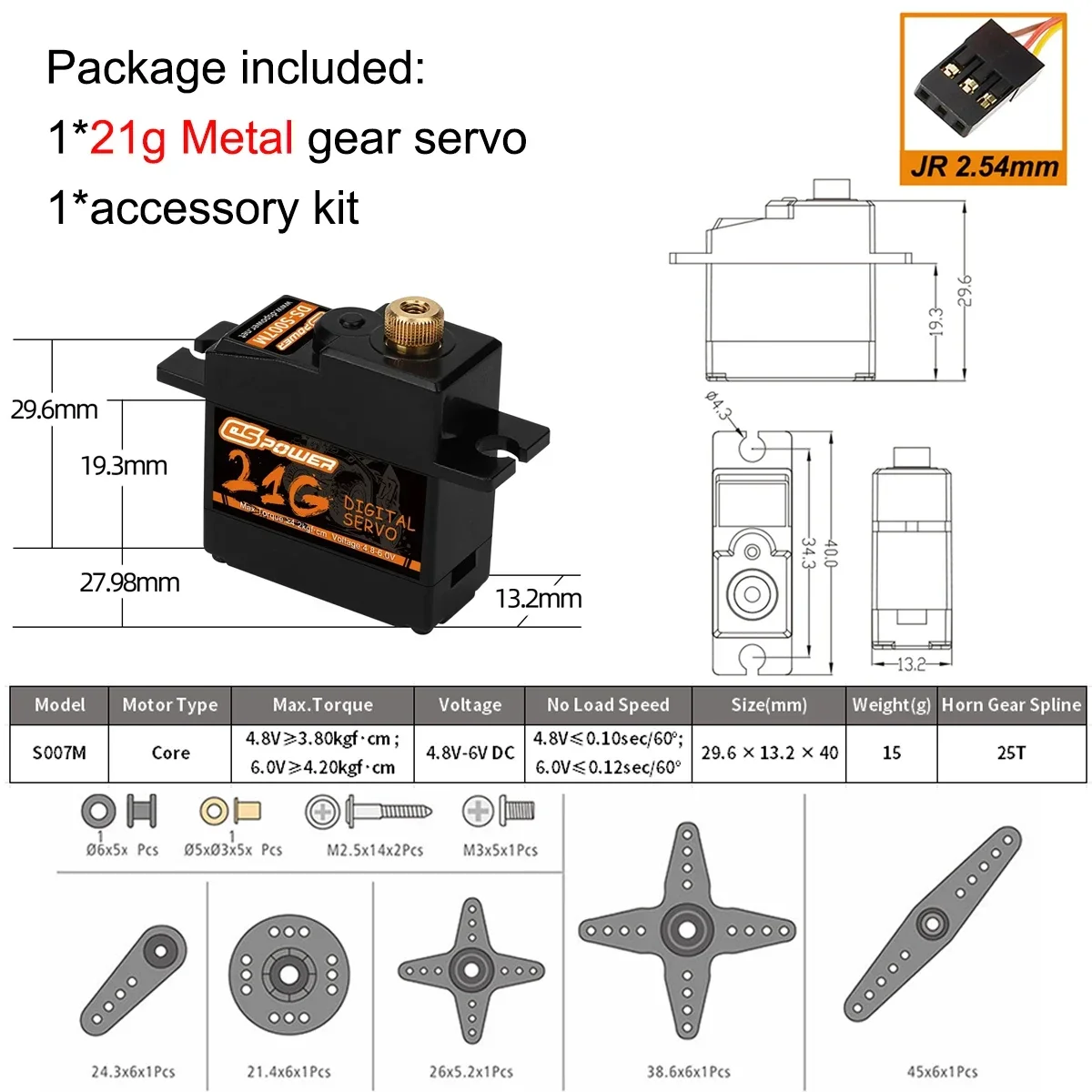 DSPOWER 21g Metal Gear mini servo's 4.2KG 17g Servo voor 1/16 1/18 RC Auto slash E-Revo 144001   C24 D12 MN99S MN86 RC vliegtuigrobot