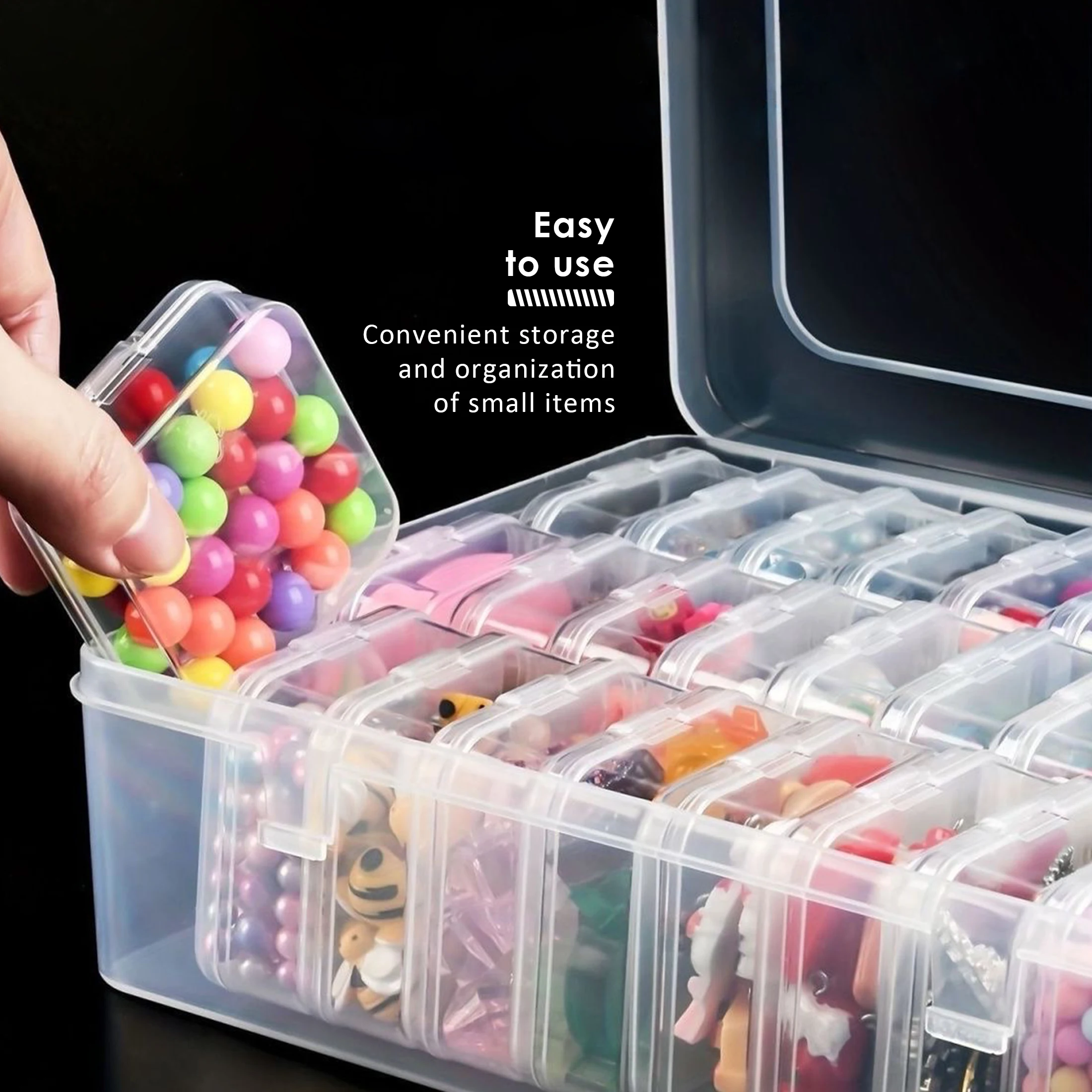 

30 Grid Transparent Nail Decoration Jewelry Dustproof Individual Small Box Household Storage Box Desktop Plastic Storage Box
