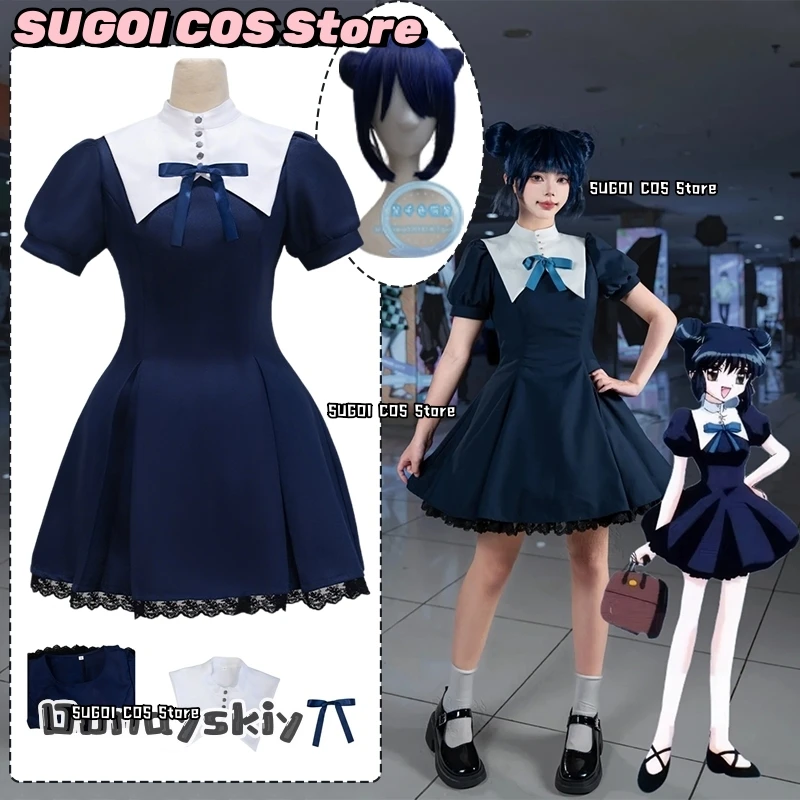 

Anime Tokyo Mew Mew Aizawa Minto Cosplay Costume French Sweet Cute Lolita Dress Halloween Party Sets Dark Blue Uniform Dress