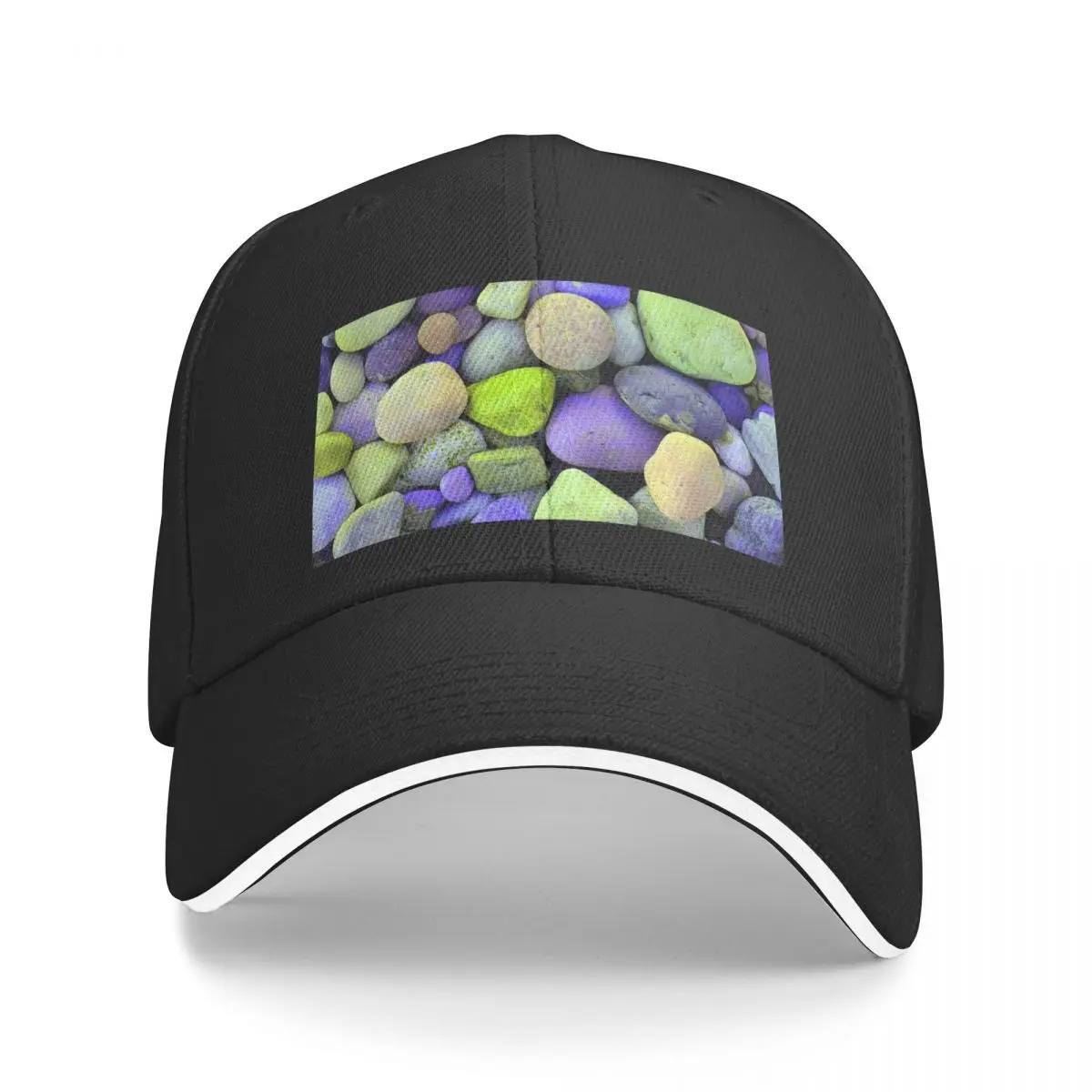 

Green And Purple Space Pebbles, Digitally Altered Photograph Of Pebbles Baseball Cap Golf Sunhat Girl Men's