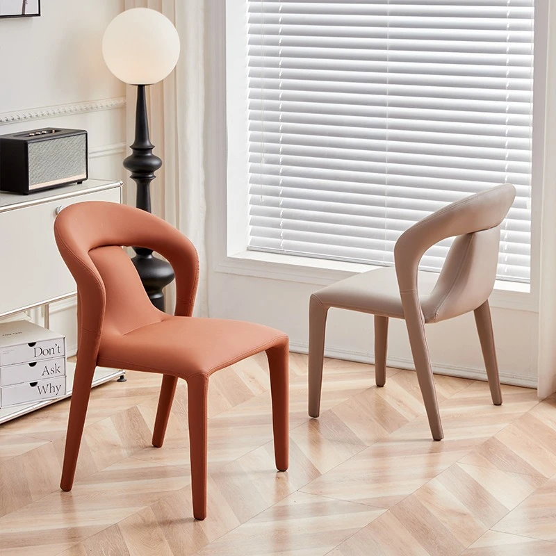 Light luxury high-end restaurant chairs Soft bags rely on modern simple dining tables and chairs
