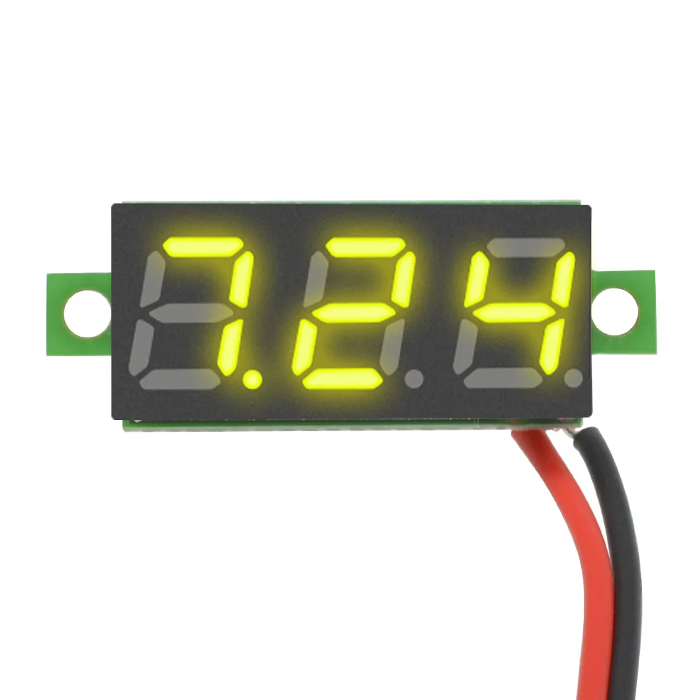 DC 2.5 V-30 V 0.28 cal LED woltomierz cyfrowy cyfrowy miernik napięcia Tester detektor 2 przewody 0.28 \'\'czerwony zielony niebieski żółty wyświetlacz