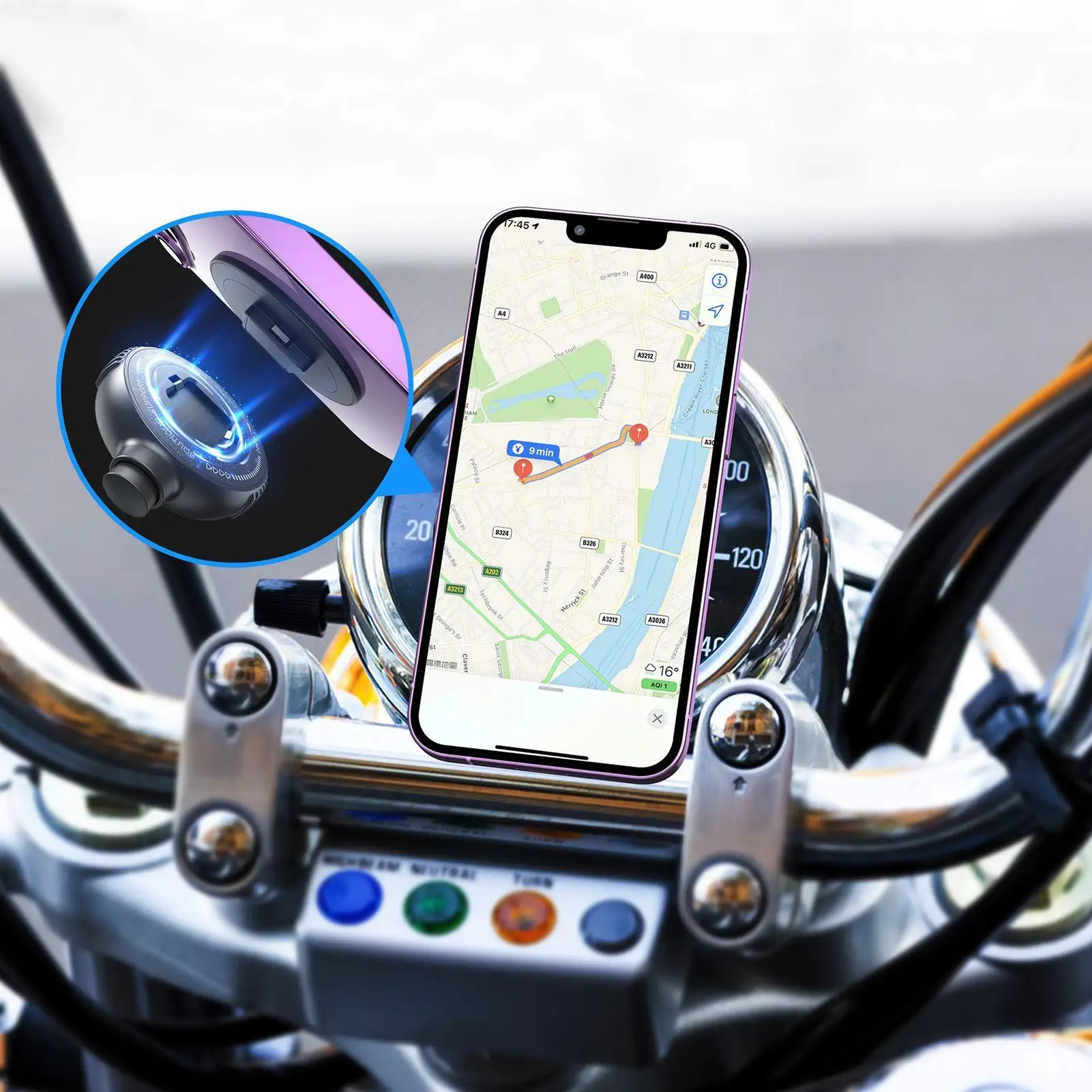 

Магнитный держатель для телефона в автомобиль, кронштейн для GPS-навигатора на мотоцикл, быстросъемное виброустойчивое крепление на приборную панель для смартфонов