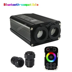 Moteur à fibre optique LED RGBW, contrôle intelligent de la musique, source de lumière à double tête pour fibre optique, plafond ciel étoilé, 32W