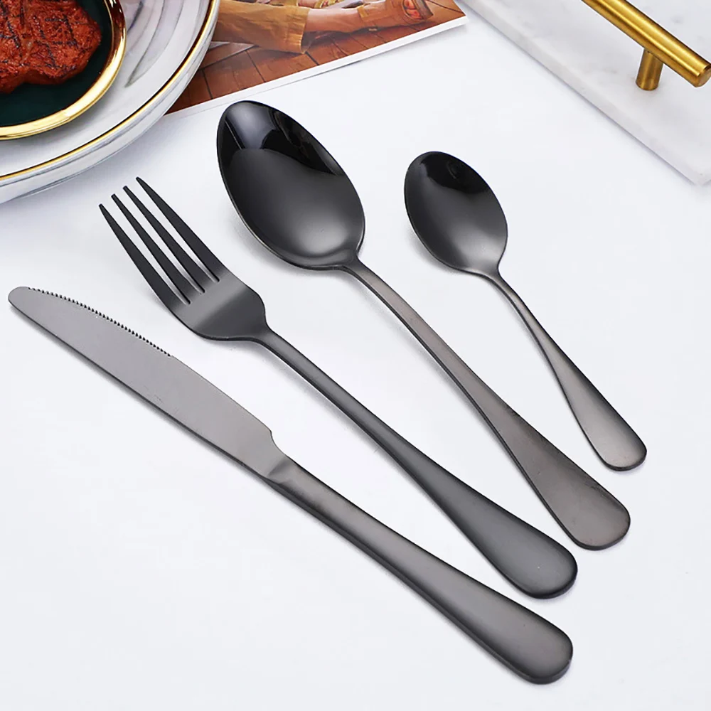 16Pcs Cutlery Set Stainless Steel Steak Cutlery Cutlery Western Cutlery Matte Dishwasher Safe Kitchen Tableware Set