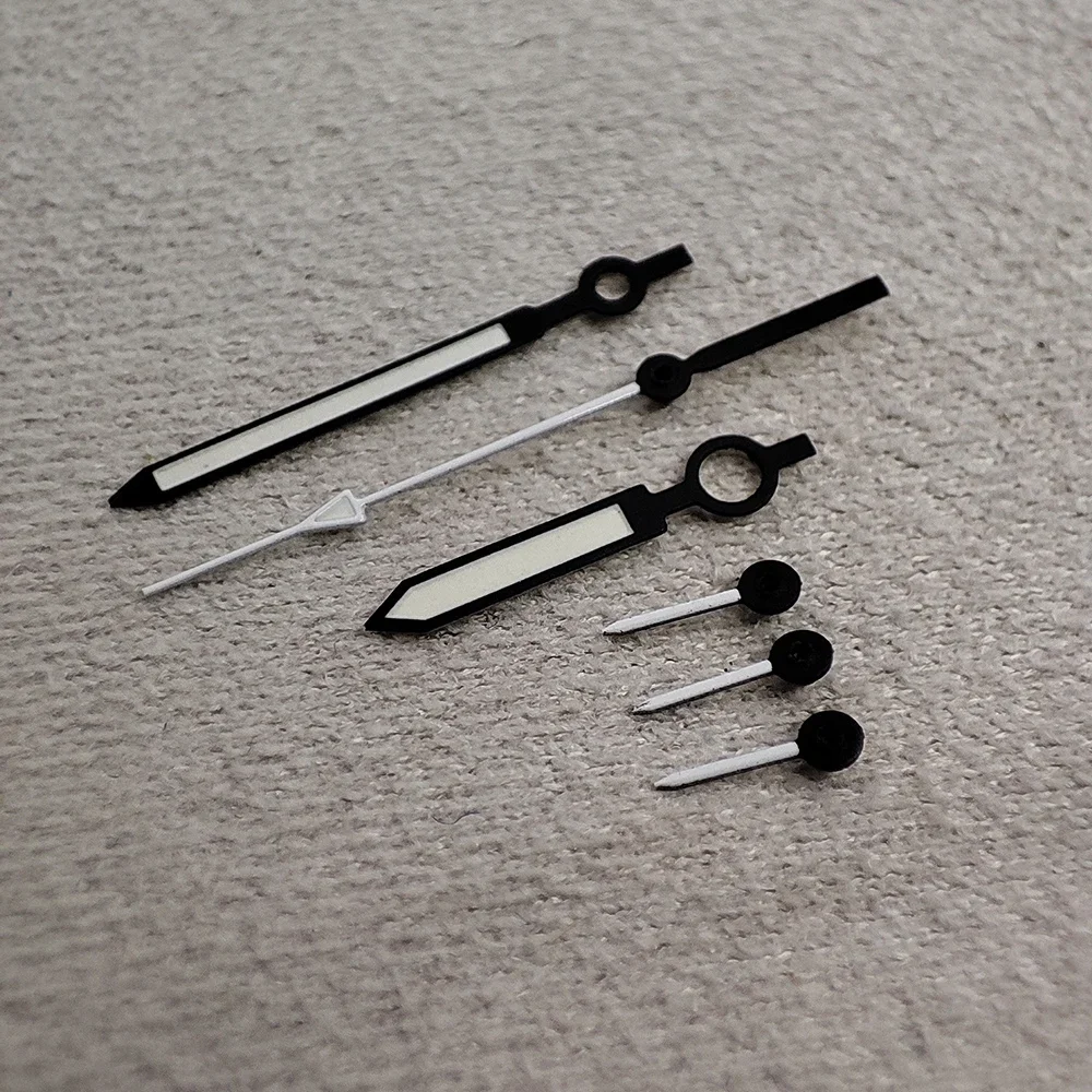 Аксессуары для часов VK63, 6 штифтов для часов, черный указатель, зеленое свечение, подходит для VK63, кварцевый механизм, модифицированные стрелки часов