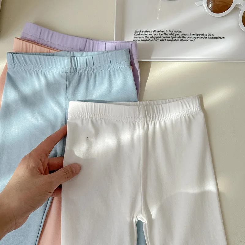 بنطلون قصير مطبوع للأطفال ، بنطلون طويل ، خفيف الوزن وجيد التهوية ، النسخة الكورية ، بنطلون ضيق للفتيات