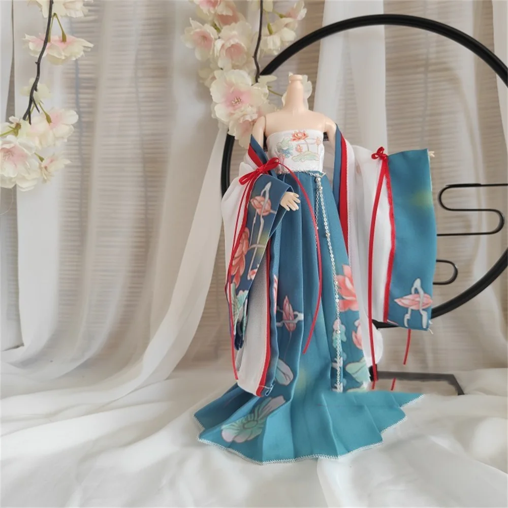 Robe Longue Personnalisée Hanfu Traditionnel Féminin, Manteau Long, Vêtements Anime des Prairie Chinoises Imbibés pour Jouets Figurines de 12 Pouces, 1/6