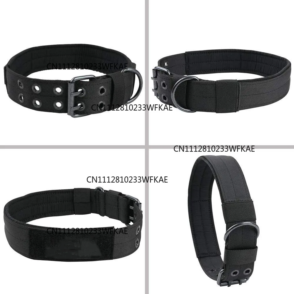 Outdoor Tactical Dog Collar Tactical Training Dog Neck Ring Nylon Adjustable Pet Collar Traction Leash Pet Supplies