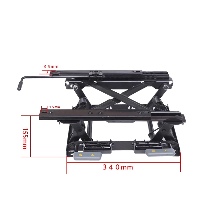 Modified car seat moves forward and backward to raise and lower the base. Tiltable RV modified to heighten the base seat lift.