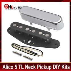 [Pickup DIY Kits] Alnico 5 TL Neck Pickup Kits-Brass Cover/Fiber Bobbin/Alnico V Pole Piece/Waxed Cloth Cable for TL Pickup Kits