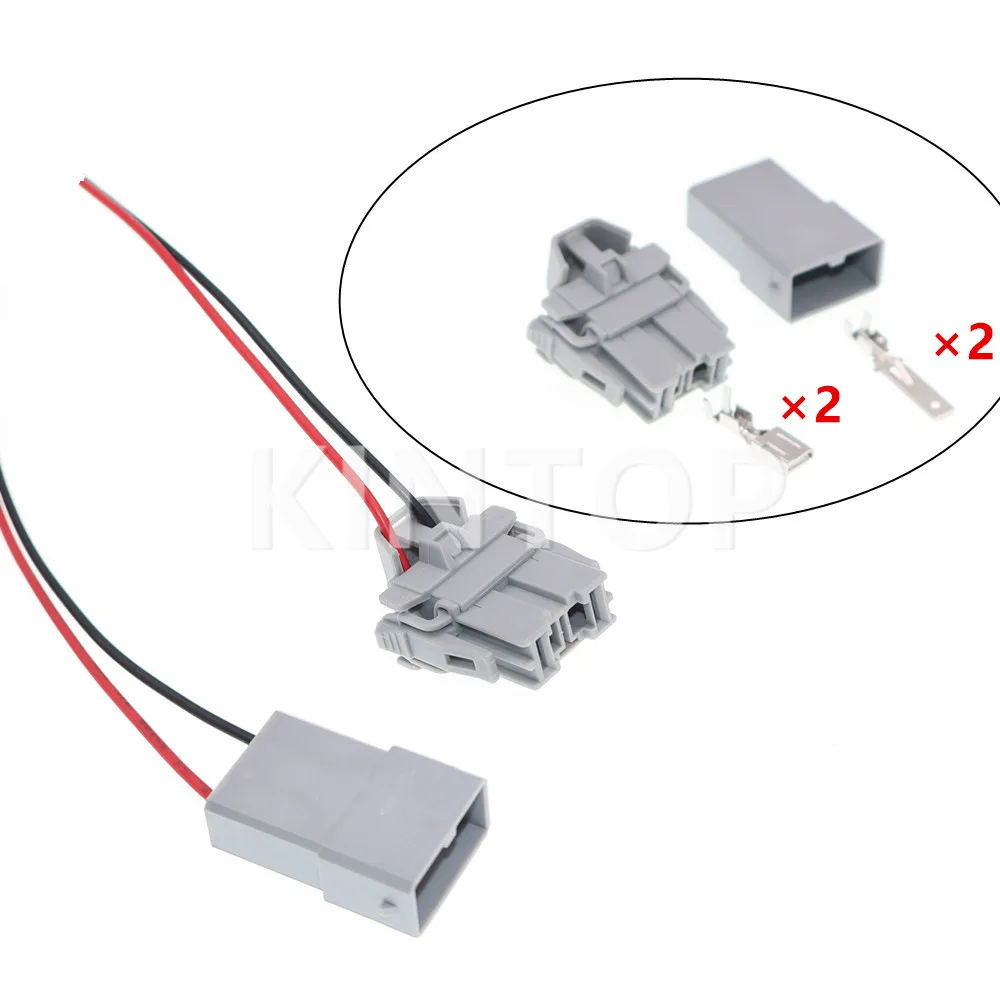1 Set 2 Pins 6098-0296 Automobile WiringHarness Connector AC Assembly Male Female Electrical Socket