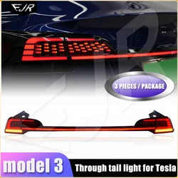 Through Taillight Assembly For Tesla Model 3 2019-2023 Retrofitting Car Retrofitting with Running Water Steering