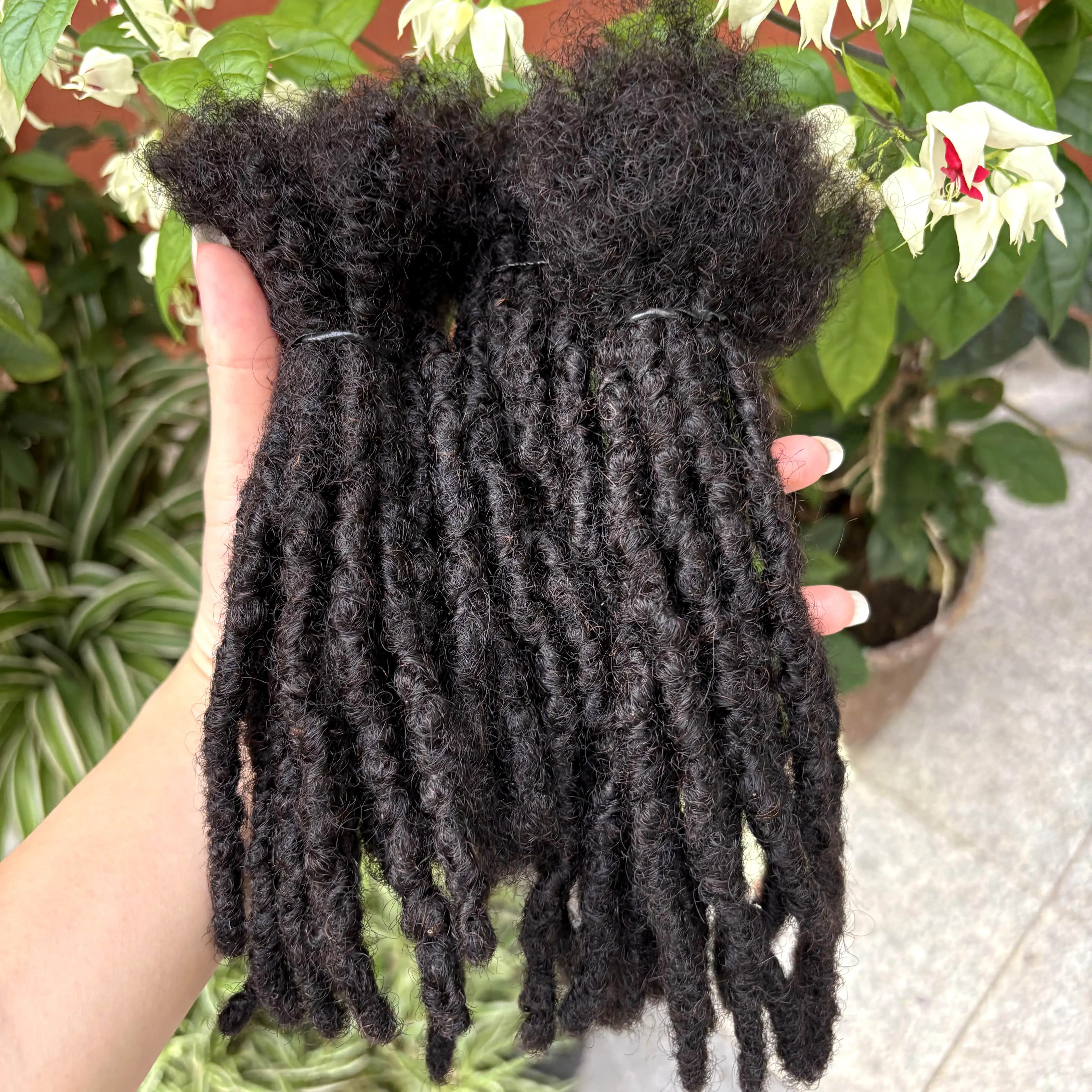 0,1-0,6 cm 4-8 Zoll 100% Echthaar Inter-Loc-Extensions, handgefertigte Dreadlock-Extensions für Männer, Frauen und Kinder, können gefärbt werden – Detail 21