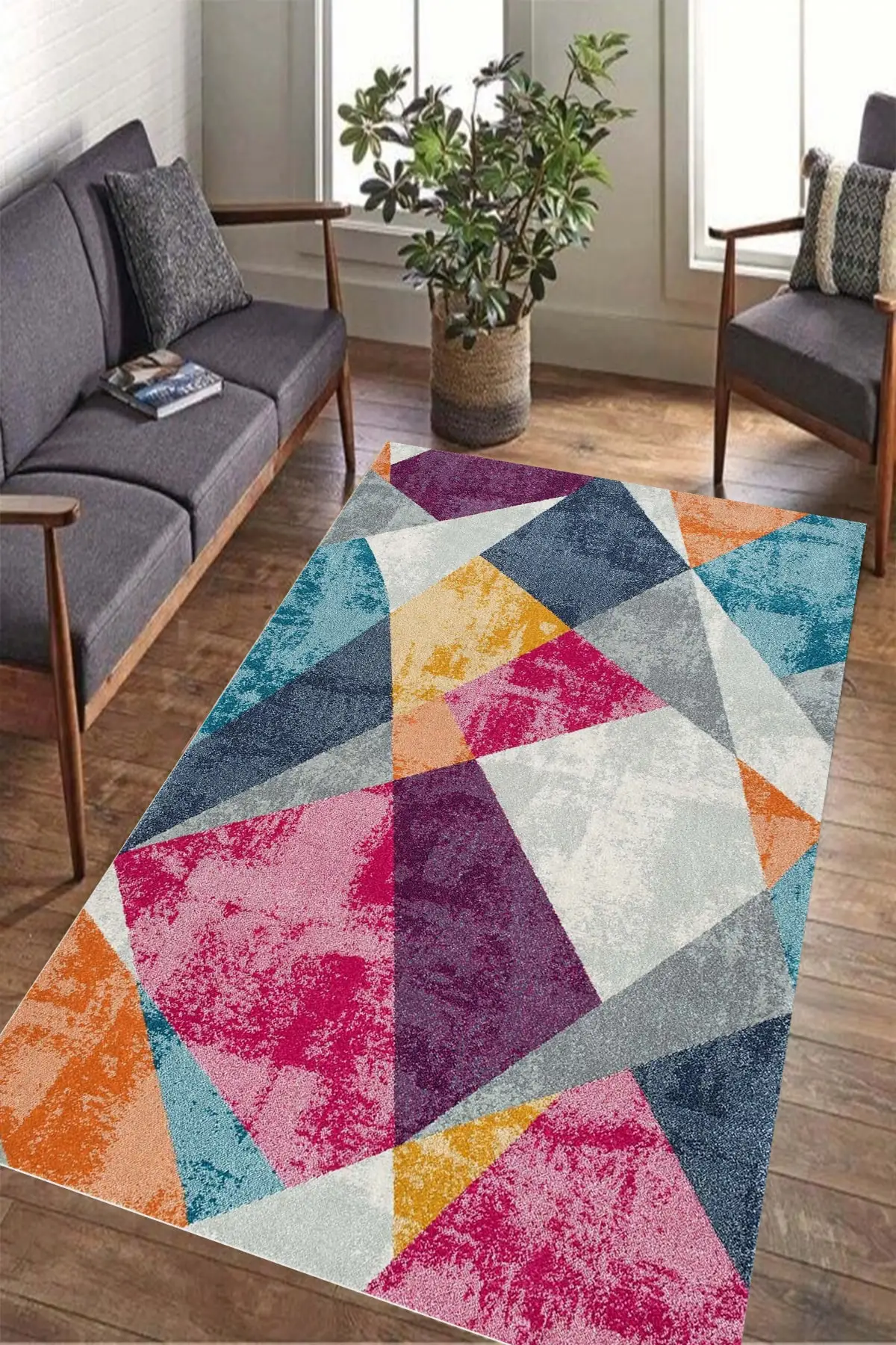 

DOLBOVI Greyhome digital printed washable geometric patterned sponge carpet 1104