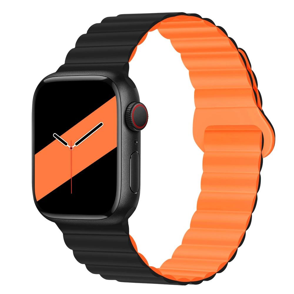 Magnetic strap For Apple watch band 44mm 40mm 45mm 41mm 38mm 42mm 44 45 mm Silicone watchband Bracelet iWatch serie 3 5 4 SE 6 7