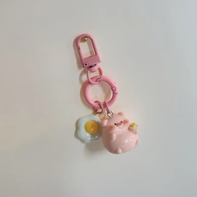 Creative Cartoon Cute Pink Color Pig Key Chains Colorful Fashioon Resin Key Ring Car Handbag Accessorie Decoration Jewelry Gifts