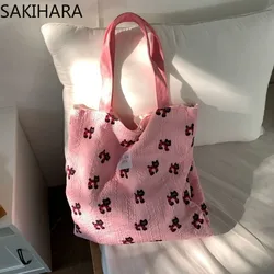 Cute Handbags for Women All Match Korean Preppy Large Capacity Shoulder Bag Print Texture Sensation Casual Bolsas Para Mujeres