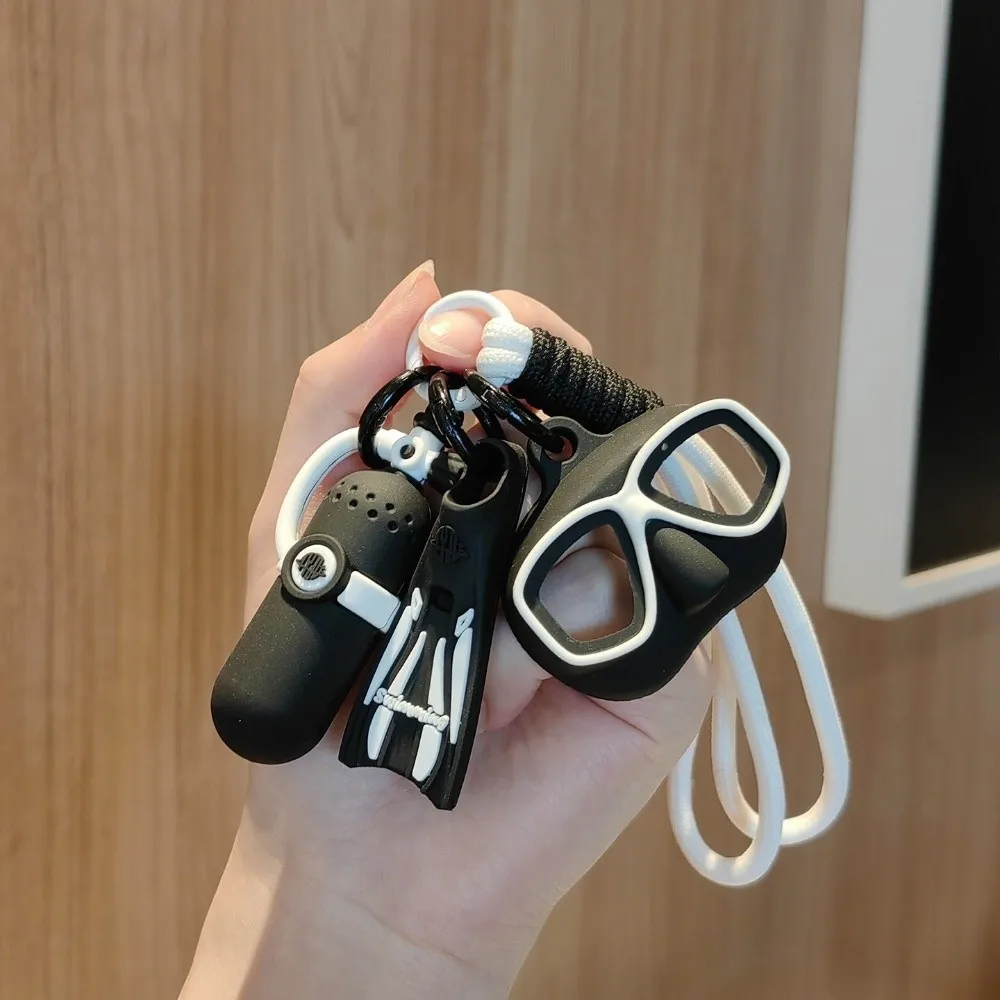 Funny Diving Series Keychain Colorful Fashion Diving Mask Bag Pendant Hanging Creative Oxygen Cylinder Keyring Diving Enthusiast