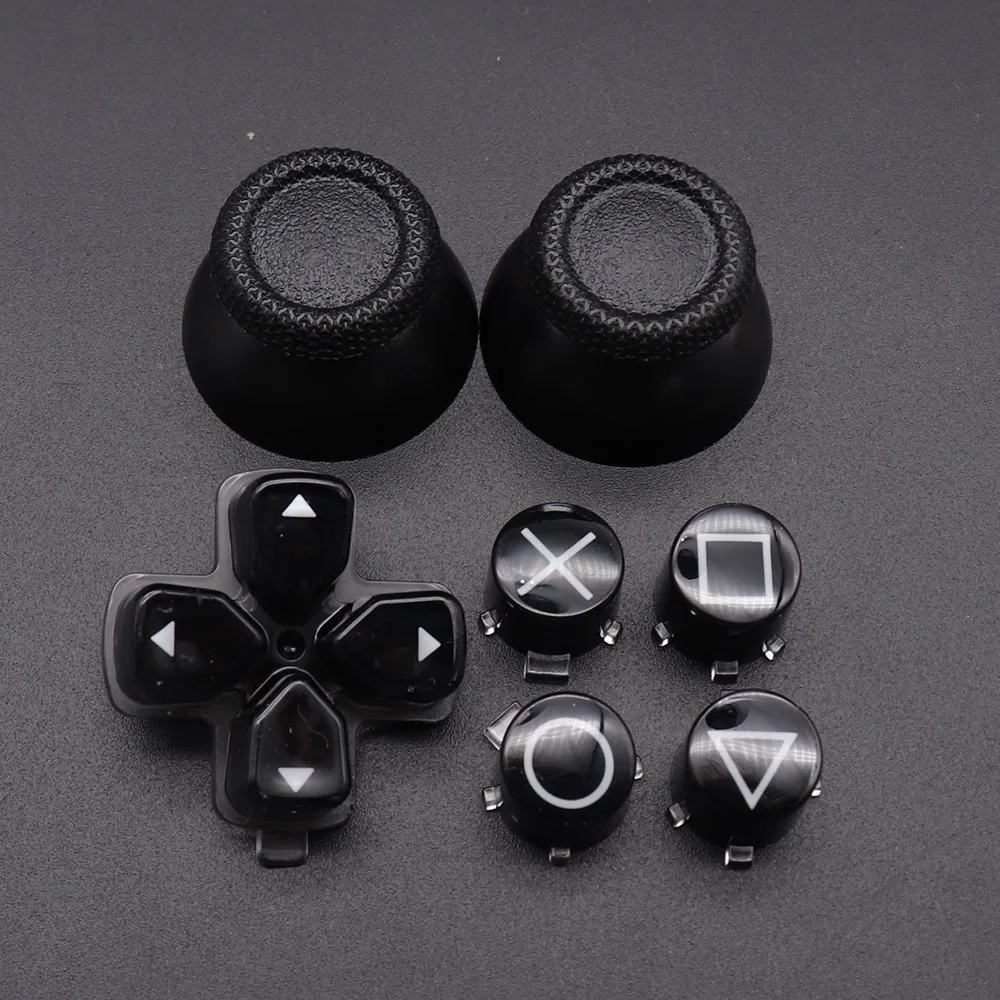 Replacement Plastic Crystal Buttons ABXY D Pad Driection Key Kit For DualSense 5 PS5 Controller Caps Mushroom Game Head Rocker