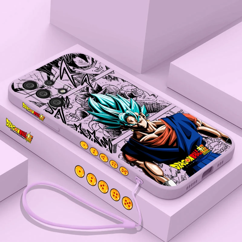 D-Dragon Balls Phone Case For Samsung A55 A53 A33 A52 A32 A71 A51 A21S A35 A25 5G Liquid Left Rope Funda