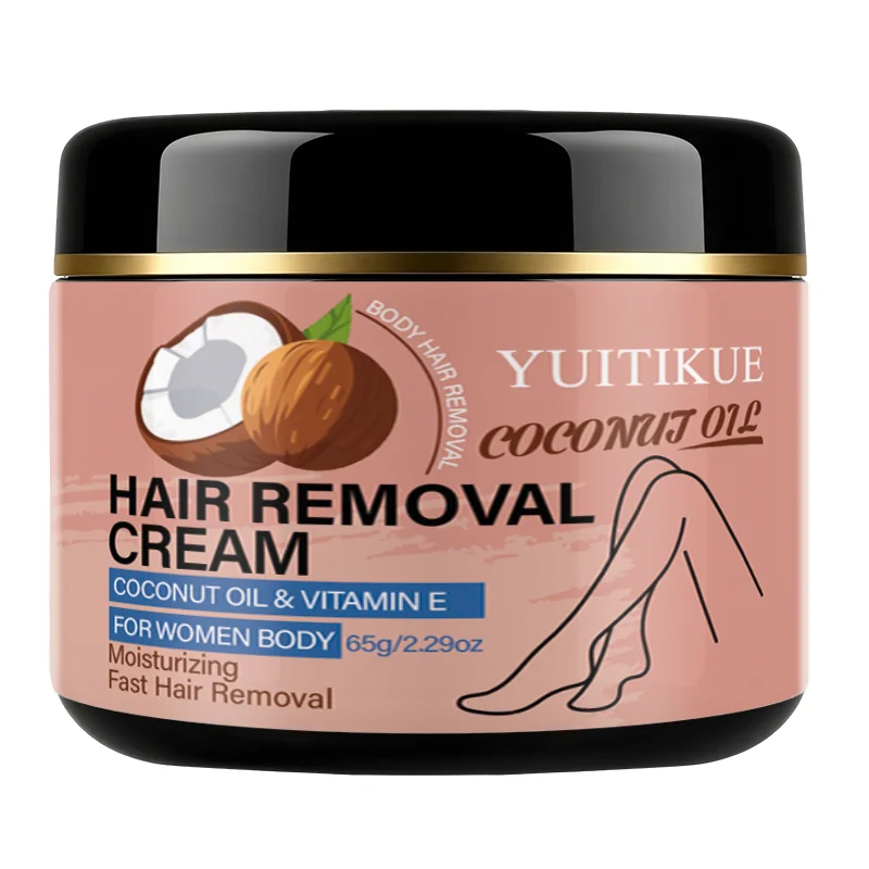 YUITIKUE 65g Kokosnussöl Haarentfernungscreme - Mit Vitamin E Angereichert, Sanft & Feuchtigkeitsspendend für Frauen – Detail 7