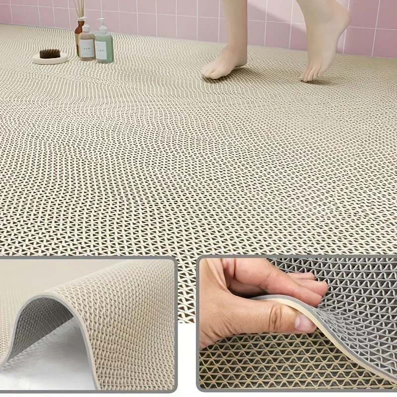 

Bathroom Mat 1800G Weight Two-tone Non-slip PVC Bathroom Mat - Thick Commercial Grade Floor Mat,Showers and Kitchen Doors,