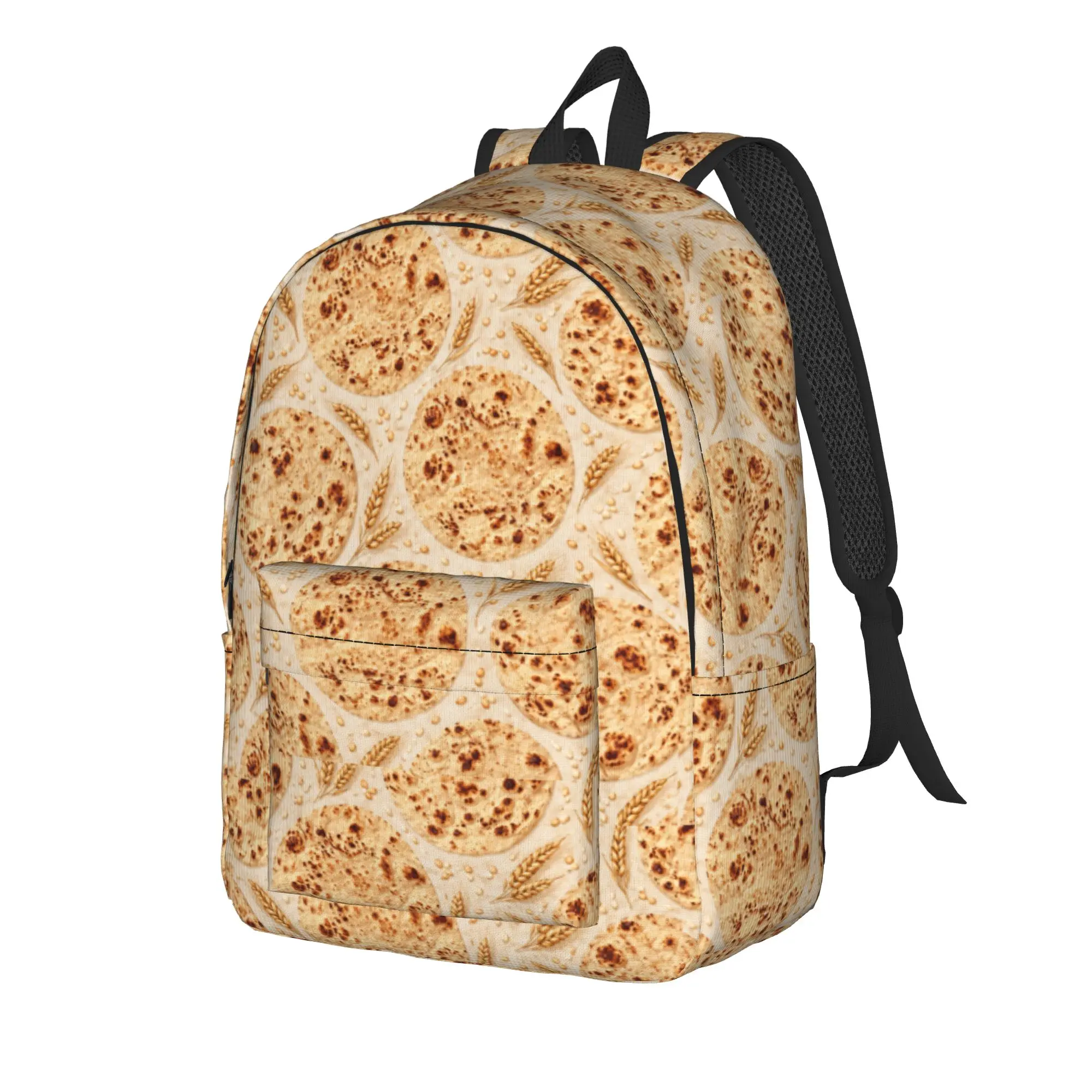 Cheese Pizza Motif Backpack  Student Unisex Polyester Hiking Backpacks Big Style School Bags Rucksack