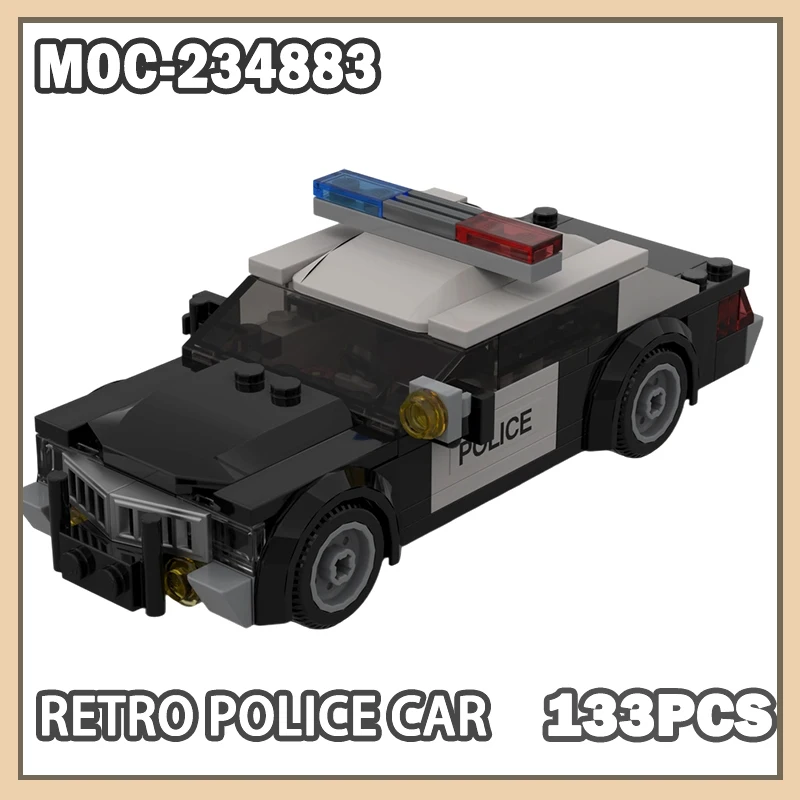 MOC-234883 Retro Police xxCar Building Block City Defender Model Brick Set Creative Gifts Children's Surprise Toys 133PCS