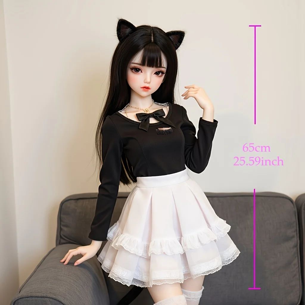 65CM  TPE Collectible Anime Doll with Articulated Metal Skeleton, Soft Skin Touch for Lifelike Display Black Friday Christmas