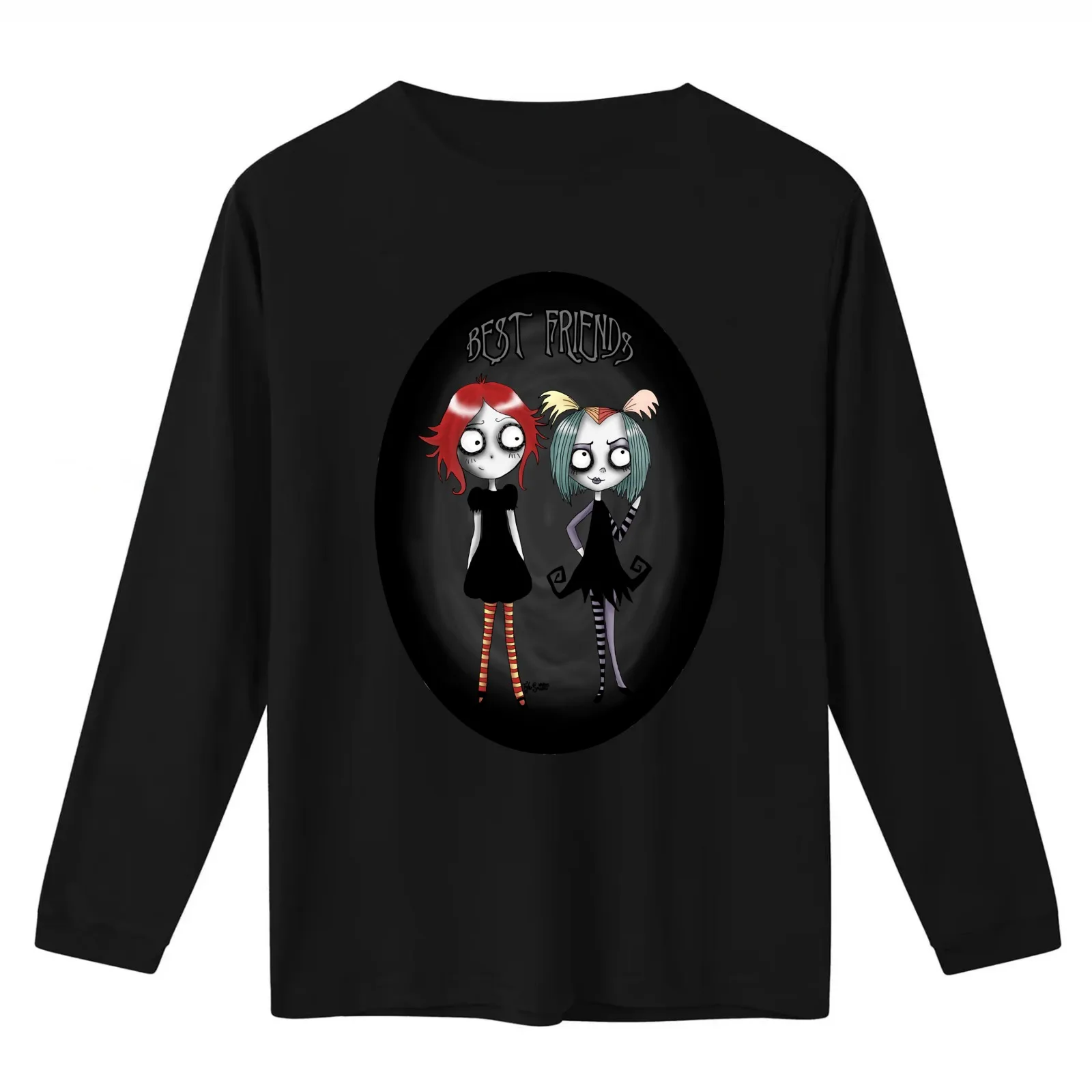 Best of friends Ruby & Creepie T-Shirt Summer Casual Cotton Tee Oversized Streetwear Tops Vintage Graphic Print 100% Cotton