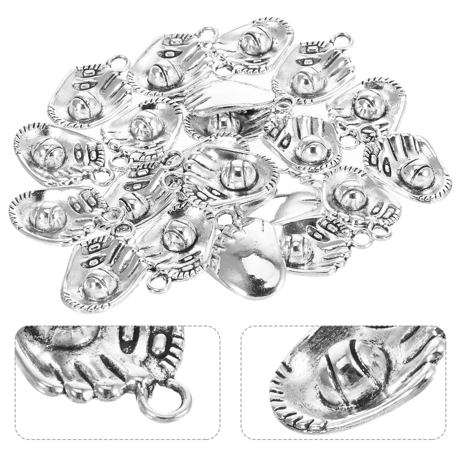 

20 Pcs Baseball Glove Charms Vintage Alloy Pendants Softball Bat Mini Gloves Trinkets Earrings DIY Crafts Key Hanging Decor