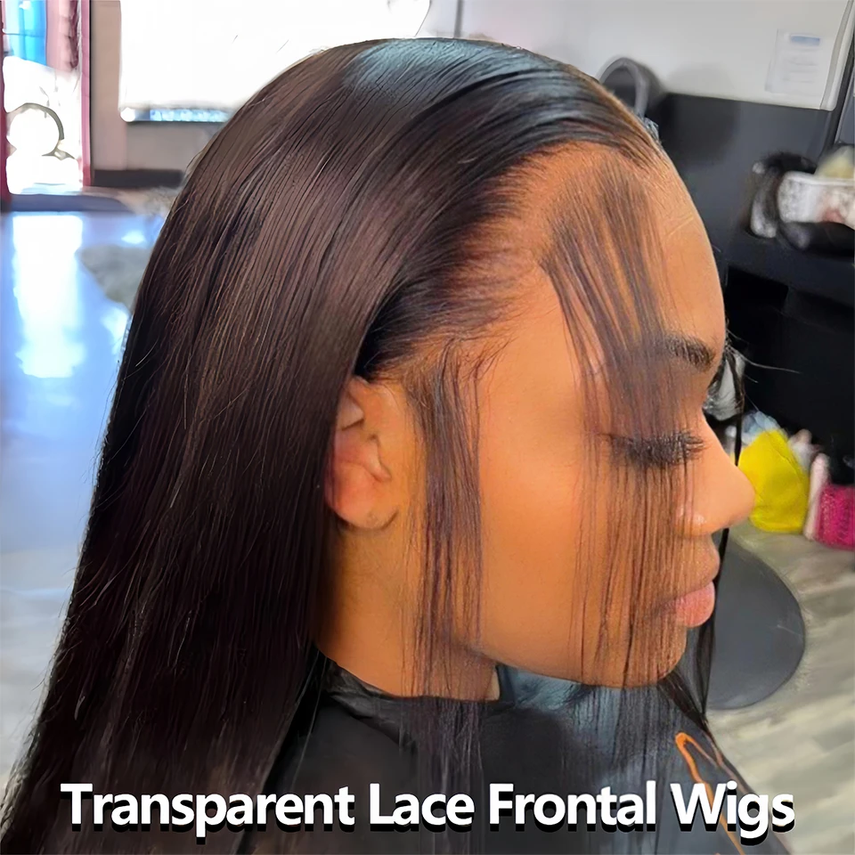13 x 6 transparente gerade Spitze-Frontal-Perücken, vorgezupft, 30 32 Zoll Spitze-Front-brasilianische Echthaar-Perücken für Frauen, natürliches Schwarz – Detail 7