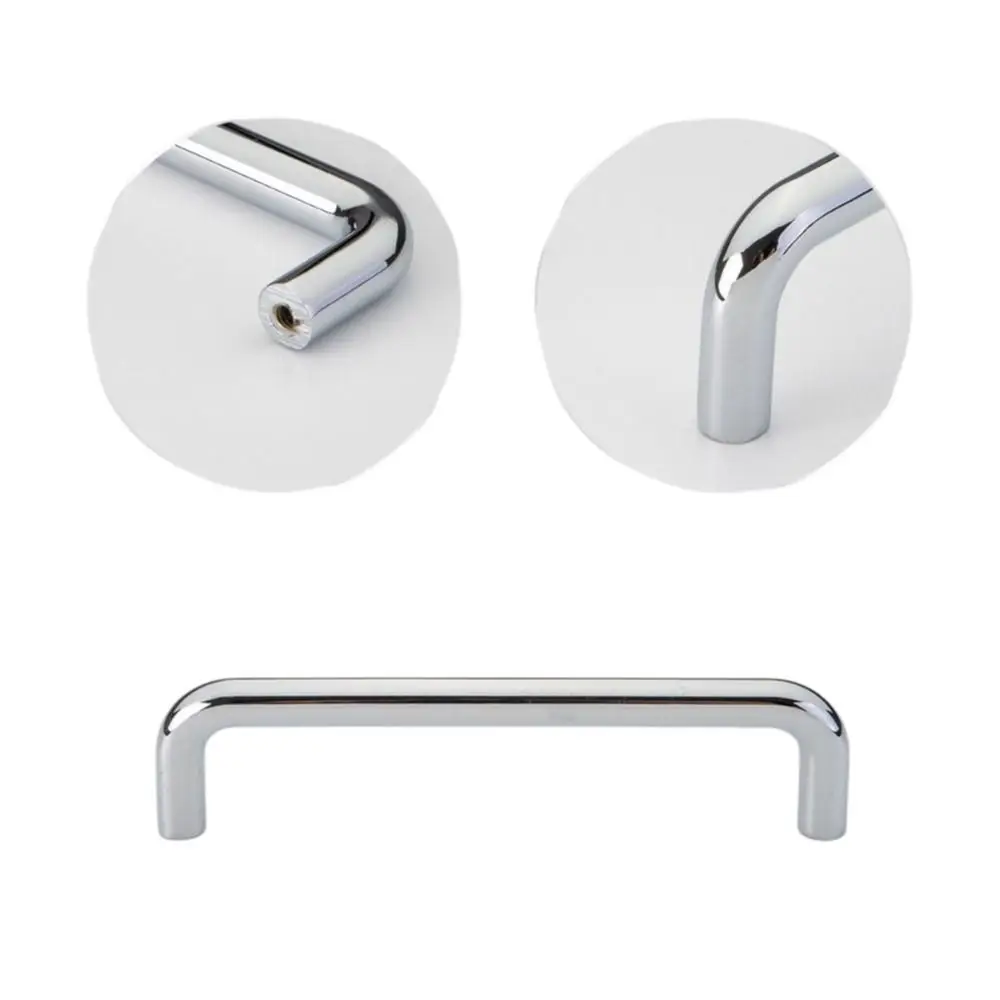 Solid Brass Cabinet Door Handles Bright Silver Finish U-Shaped Design Drawer Pulls Brushed Copper Finish Gold Black Finish