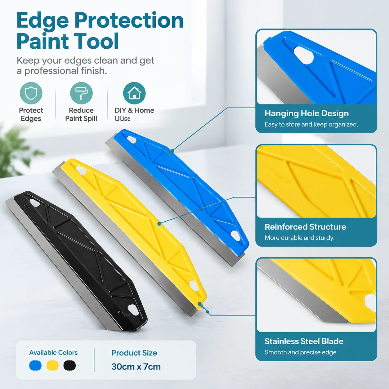 1PC Paint Edge Protector Tool Wall Painting Guard Trim Shield Tool DIY Home Improvement Supplies For Clean Paint Lines Tool