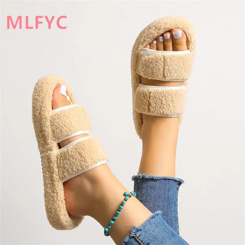 slippers for women to wear out in autumn winter 2022 new fashion thick bottom line slippers for home ladies casual slipper